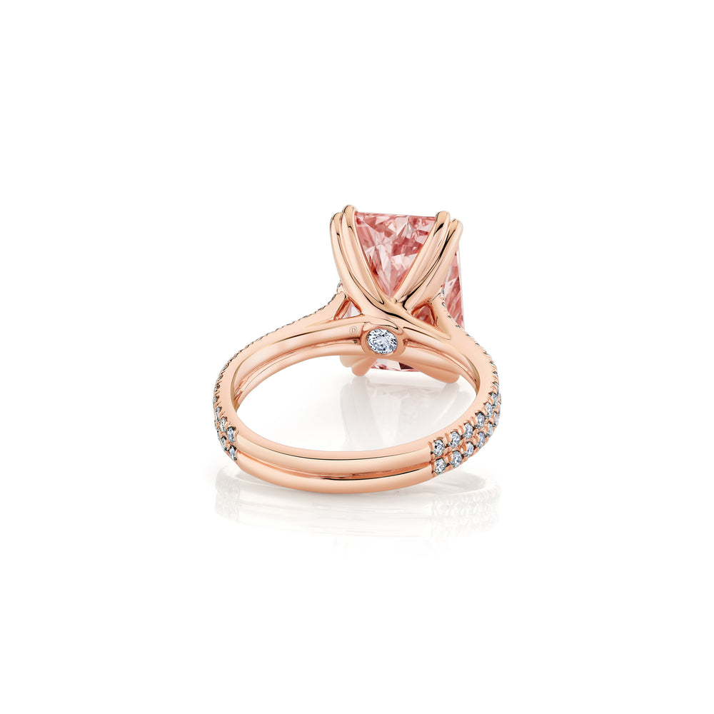 Elle Radiant Cut Solitaire Lab Pink Diamond Engagement Ring image 3