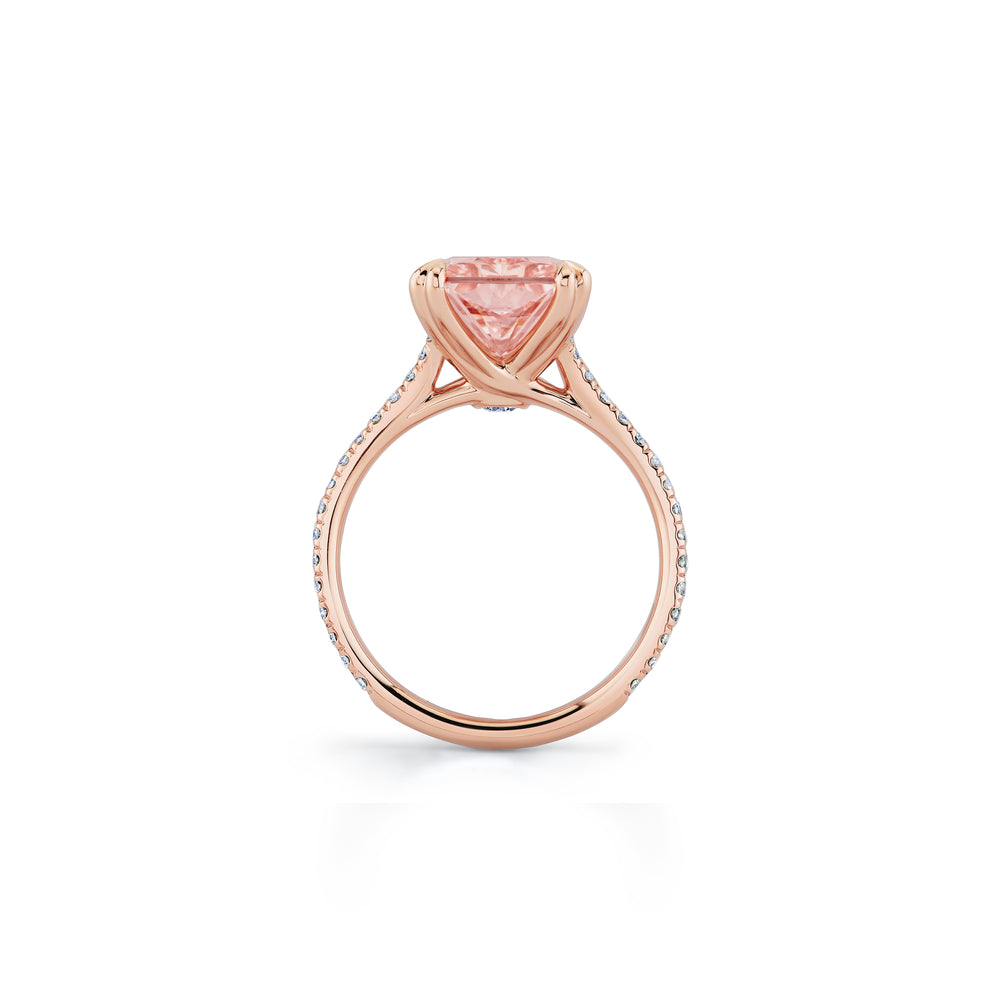 Elle Radiant Cut Solitaire Lab Pink Diamond Engagement Ring image 4