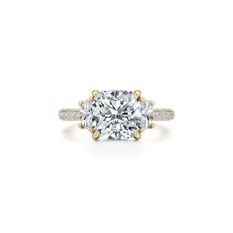 Chelsea Half-Moon Three Stone Lab Diamond Engagement Ring image 46