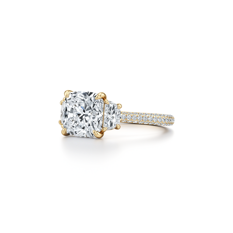 Chelsea Half-Moon Three Stone Lab Diamond Engagement Ring image 47