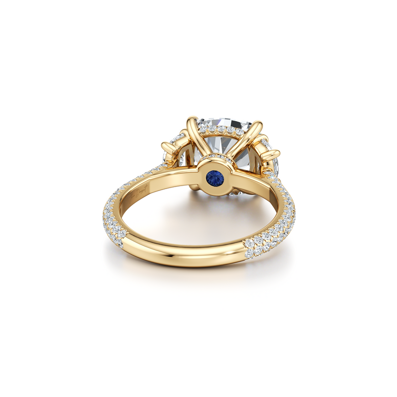 Chelsea Half-Moon Three Stone Lab Diamond Engagement Ring image 48
