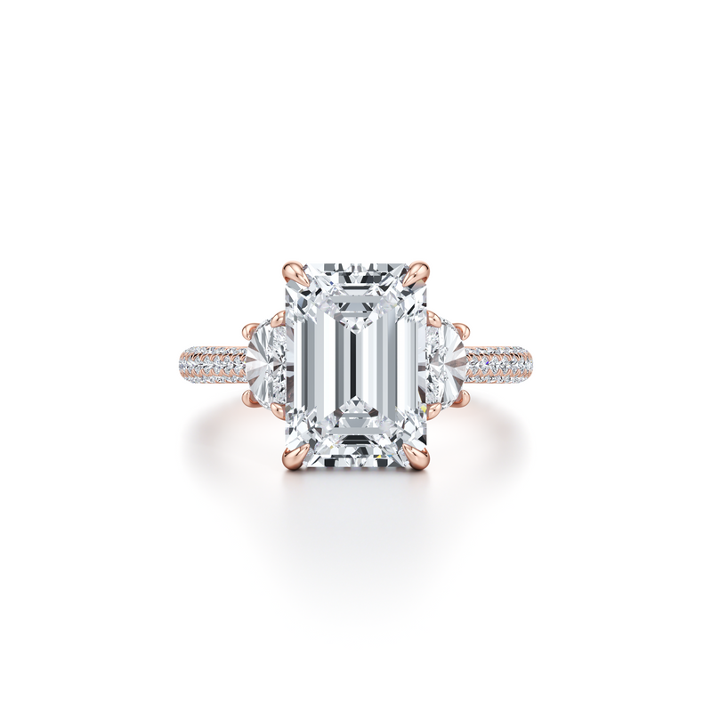 Chelsea Half-Moon Three Stone Lab Diamond Engagement Ring image 111