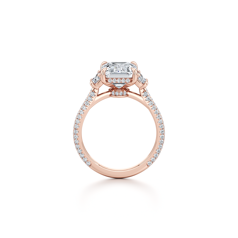 Chelsea Half-Moon Three Stone Lab Diamond Engagement Ring image 114
