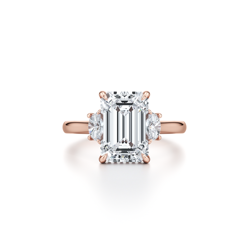 Chelsea Half Moon Three Stone Lab Diamond Engagement Ring image 71