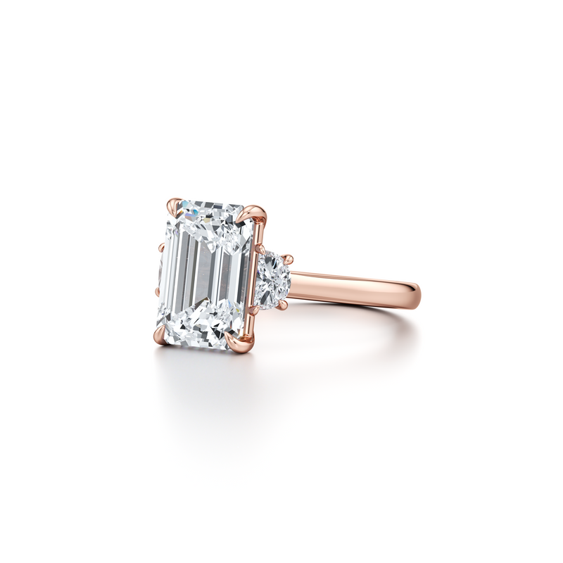 Chelsea Half Moon Three Stone Lab Diamond Engagement Ring image 72