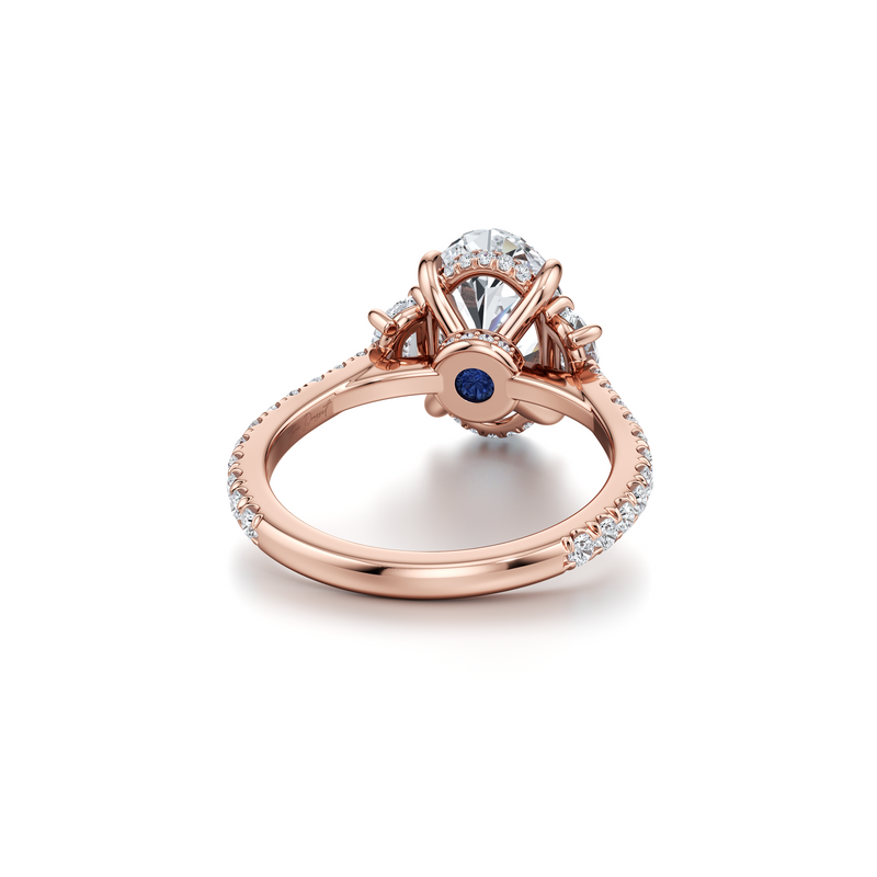 Chelsea Half-Moon Three Stone Lab Diamond Engagement Ring image 3
