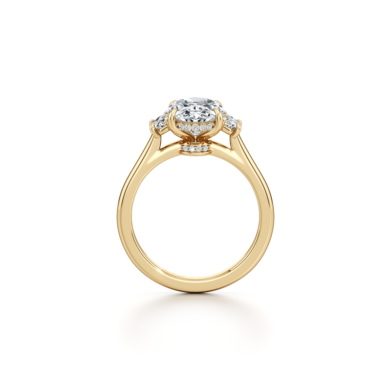 Chelsea Half Moon Three Stone Lab Diamond Engagement Ring image 29