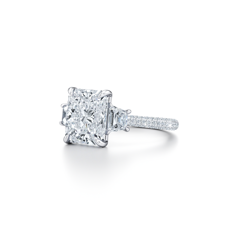 Chelsea Trapezoid Three Stone Lab Diamond Engagement Ring image 87