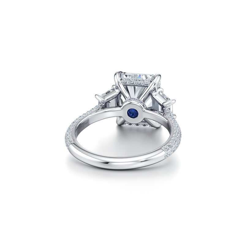 Chelsea Trapezoid Three Stone Lab Diamond Engagement Ring image 88