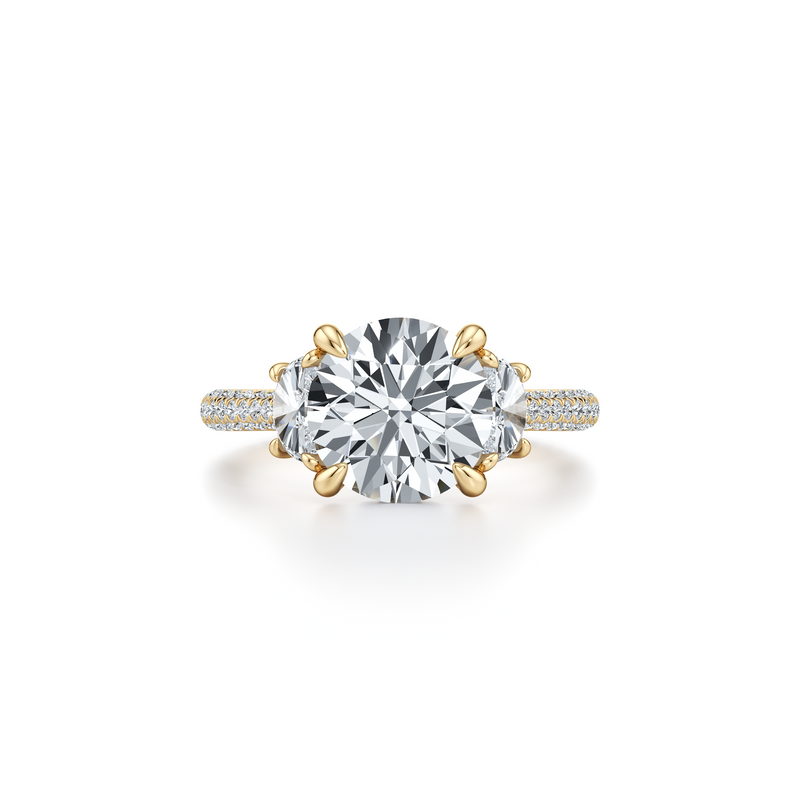 Chelsea Half-Moon Three Stone Lab Diamond Engagement Ring image 6