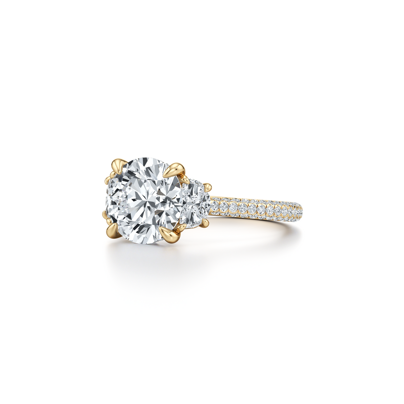 Chelsea Half-Moon Three Stone Lab Diamond Engagement Ring image 7