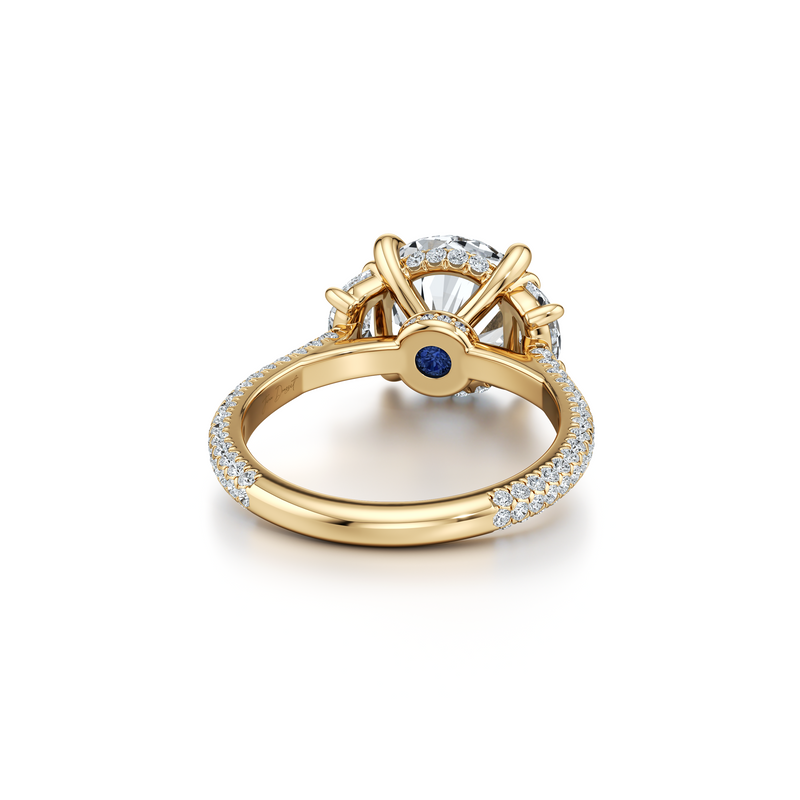 Chelsea Half-Moon Three Stone Lab Diamond Engagement Ring image 8