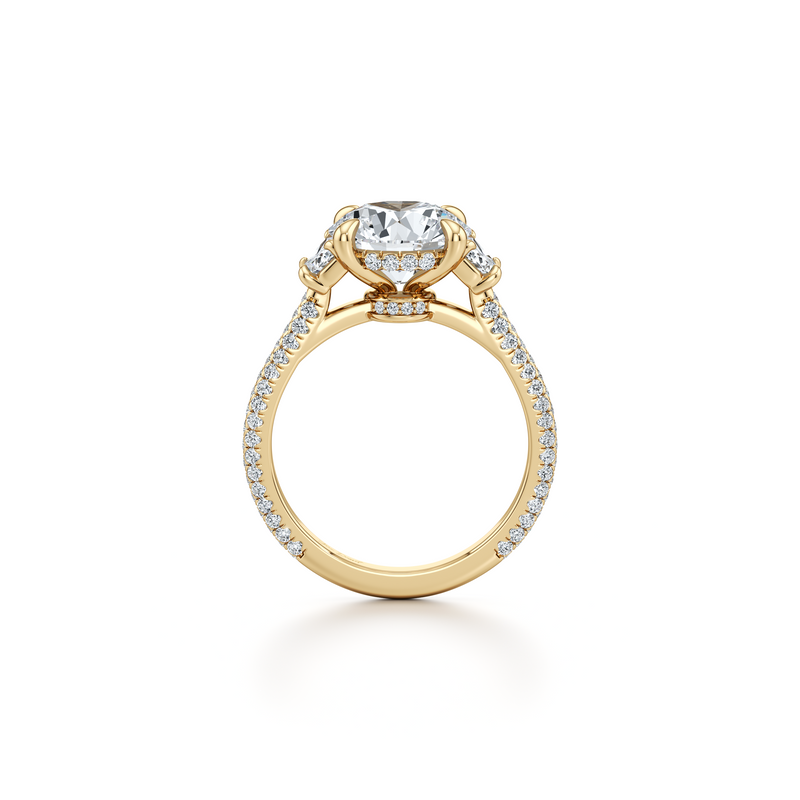 Chelsea Half-Moon Three Stone Lab Diamond Engagement Ring image 9