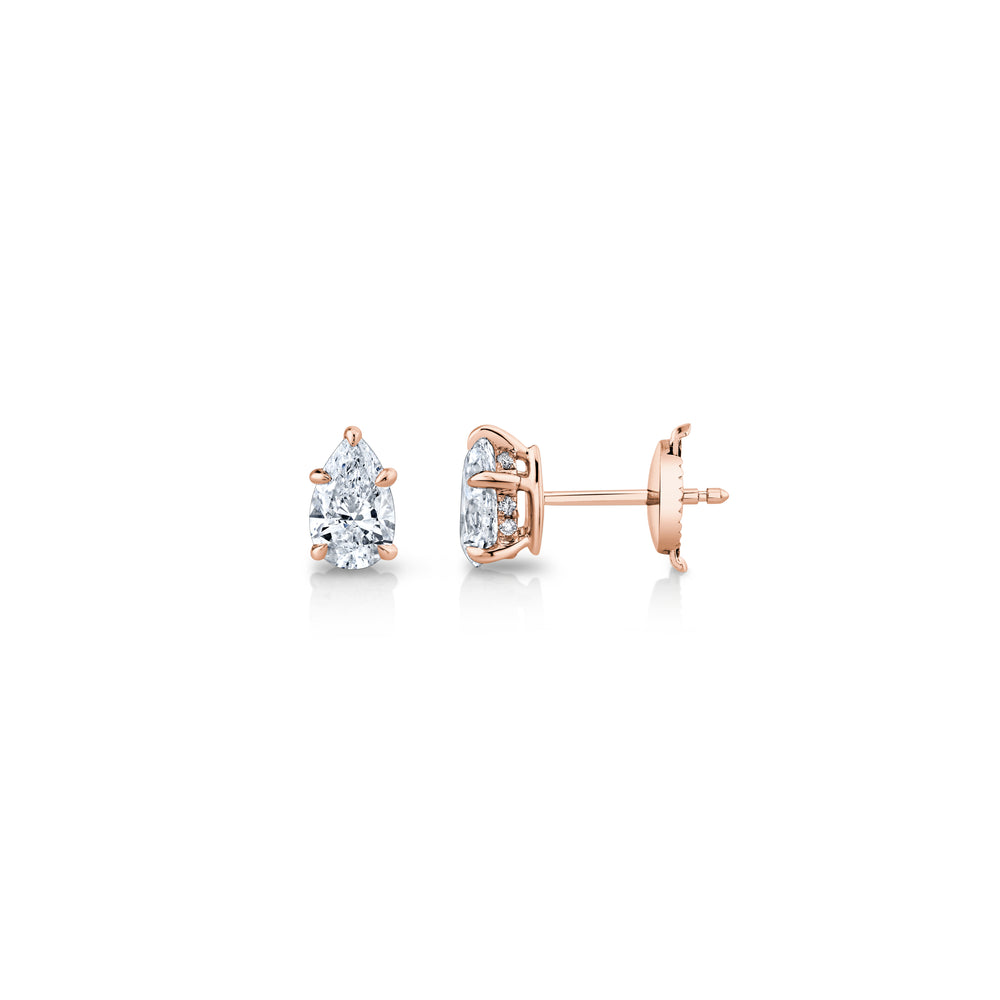 Chelsea Lab Diamond Pear Studs 18k Rose Gold  Pair