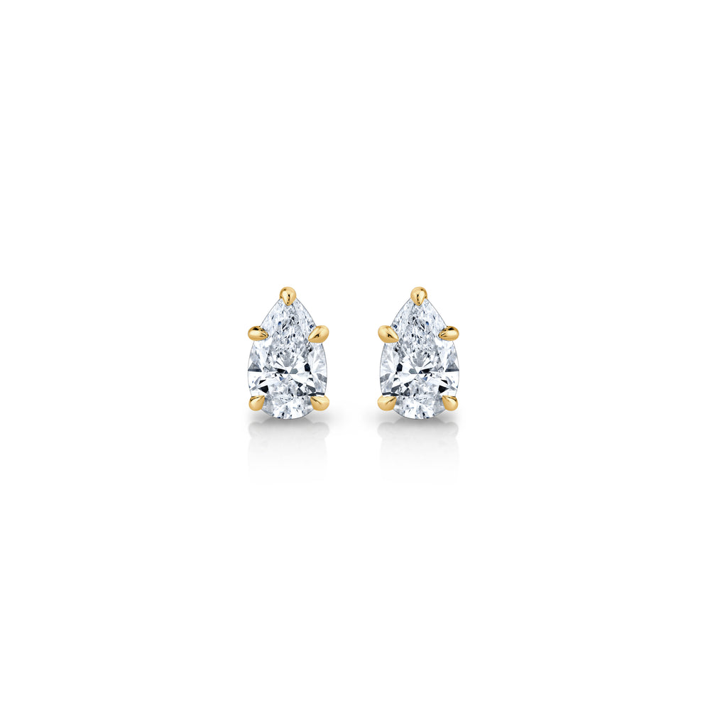 Chelsea Lab Diamond Pear Studs 18k Yellow Gold  Pair