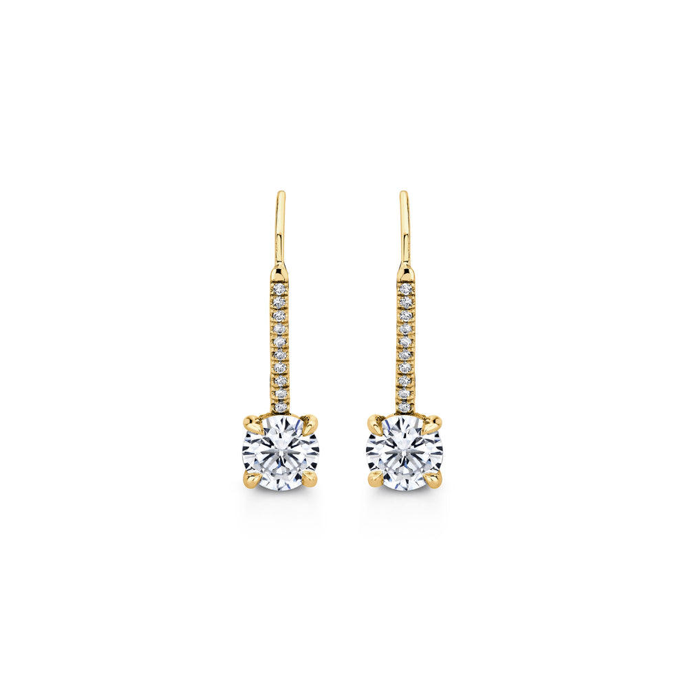 Chelsea Round Brilliant Leverback Earrings image 4