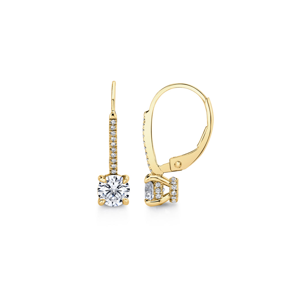 Chelsea Round Brilliant Leverback Earrings image 5