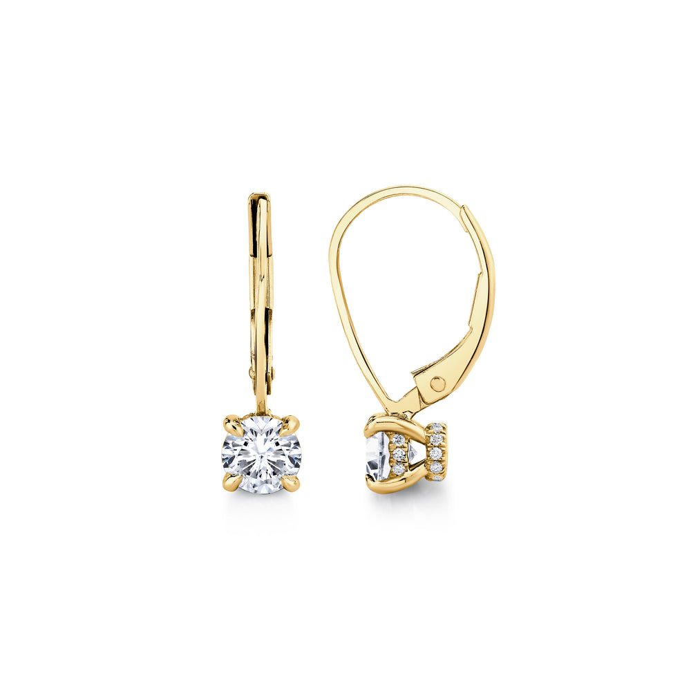 Chelsea Round Brilliant Leverback Earrings image 5