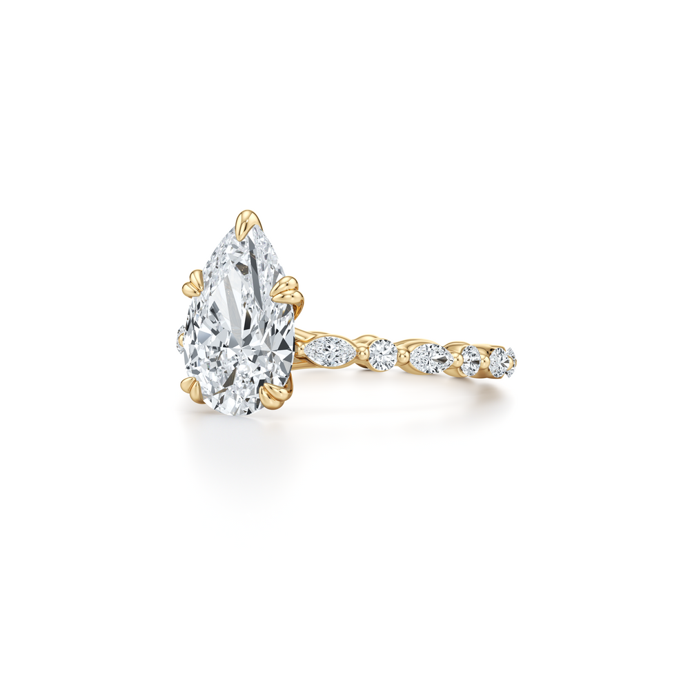 Vivienne Pear Solitaire Lab Diamond Engagement Ring image 2