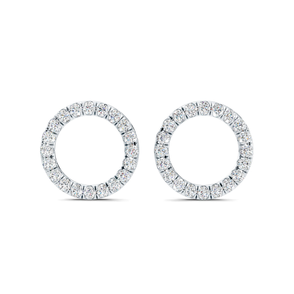 Audrey Front Hoop Lab Diamond Pavé Earrings image 1