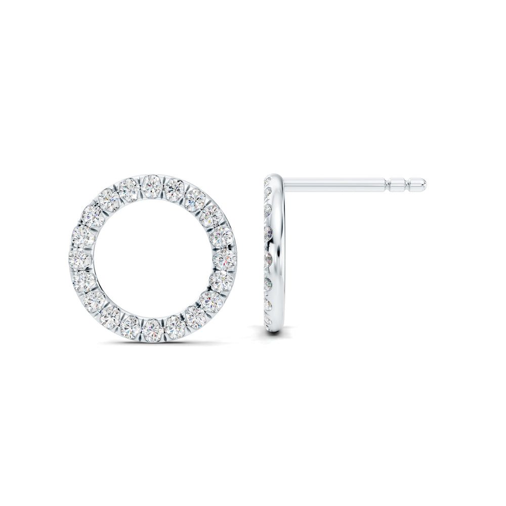 Audrey Front Hoop Lab Diamond Pavé Earrings image 2