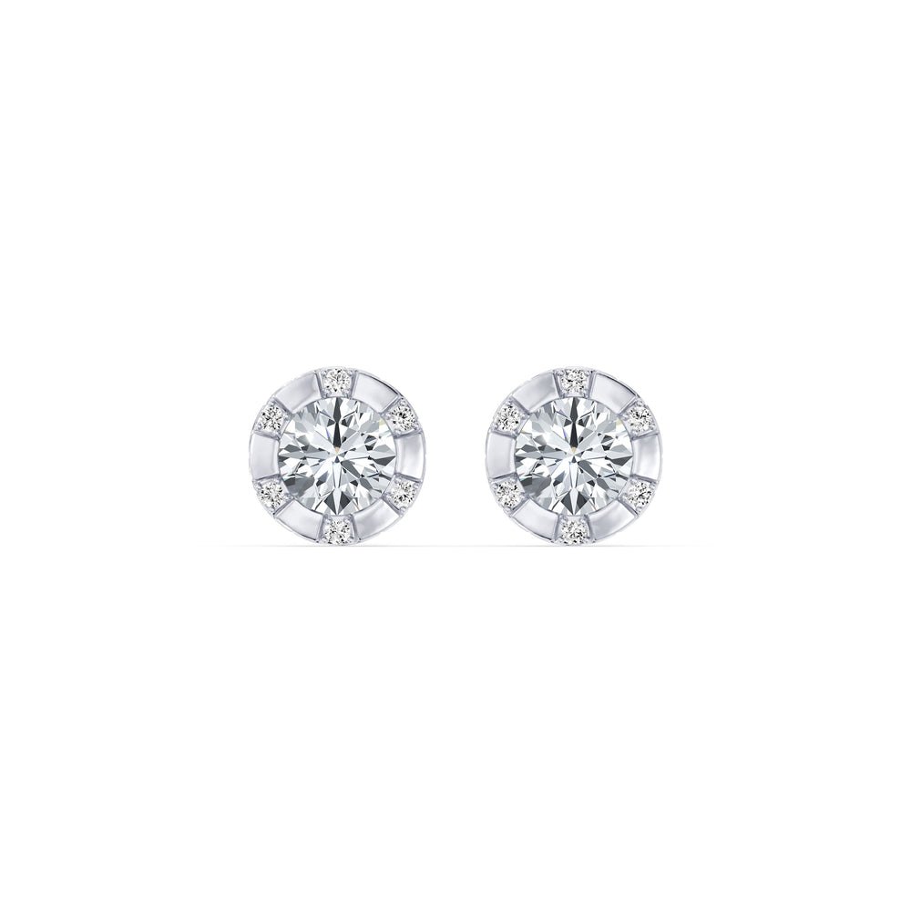 Soho Bezel Lab Diamond Round Brilliant Studded Studs image 10