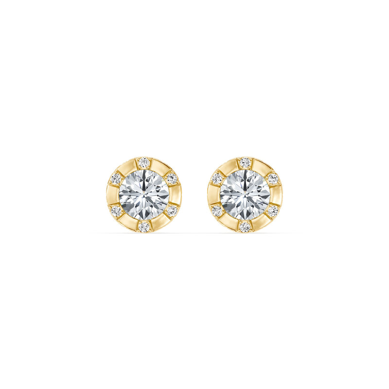 Soho Bezel Lab Diamond Round Brilliant Studded Studs image 4