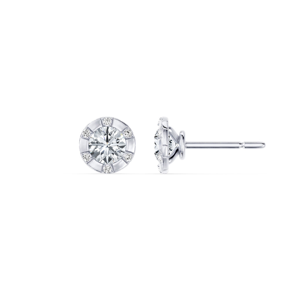 Soho Bezel Lab Diamond Round Brilliant Studded Studs image 2