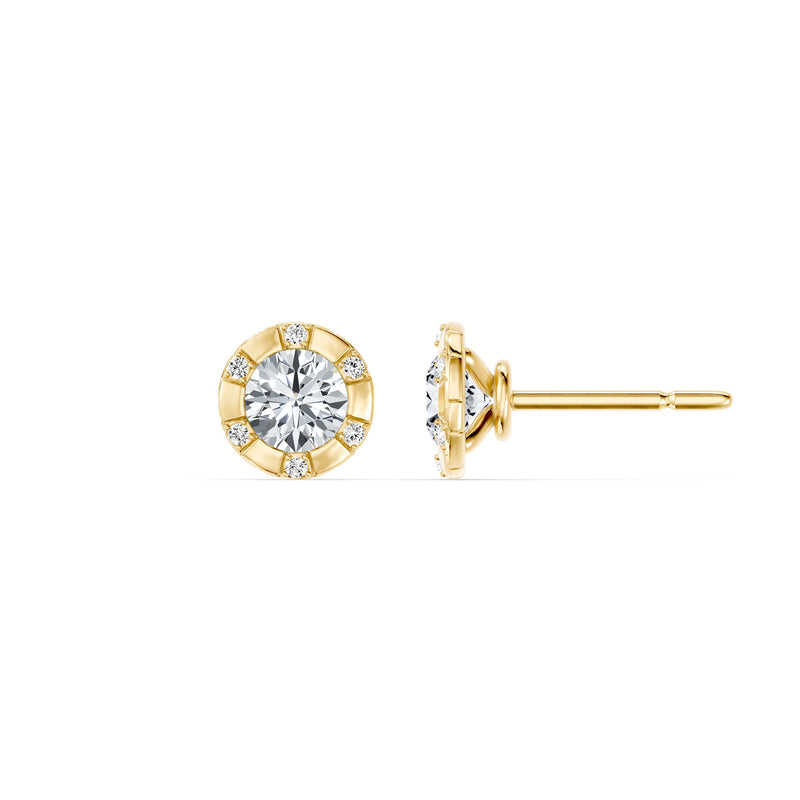 Soho Bezel Lab Diamond Round Brilliant Studded Studs image 5