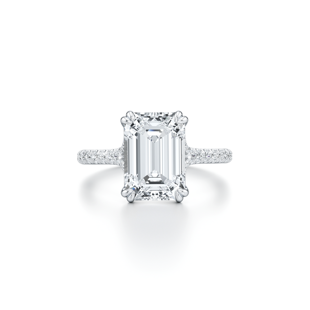 Elle Emerald Cut Solitaire Lab Diamond Engagement Ring image 1