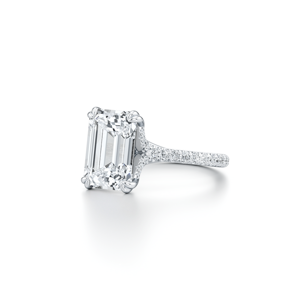 Elle Emerald Cut Solitaire Lab Diamond Engagement Ring image 2