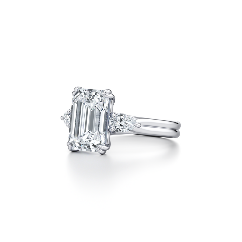 Elle Pear Three Stone Lab Diamond Engagement Ring image 22