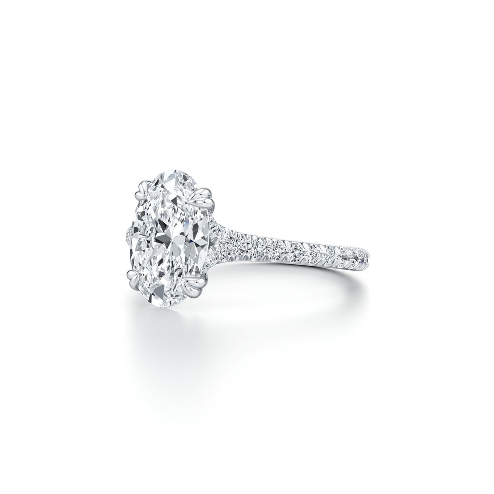 Elle Oval Cut Lab Diamond Solitaire Engagement Ring image 2