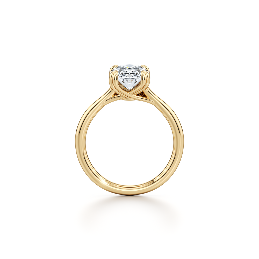 Elle Oval Cut Solitaire Lab Diamond Engagement Ring image 4