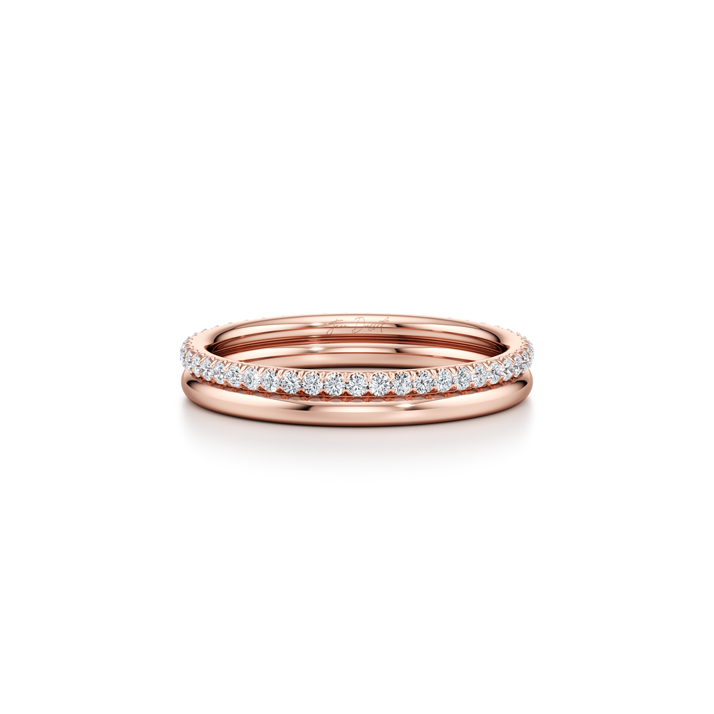 Elle Double Lab Diamond Eternity Band 18k Rose Gold  Front View