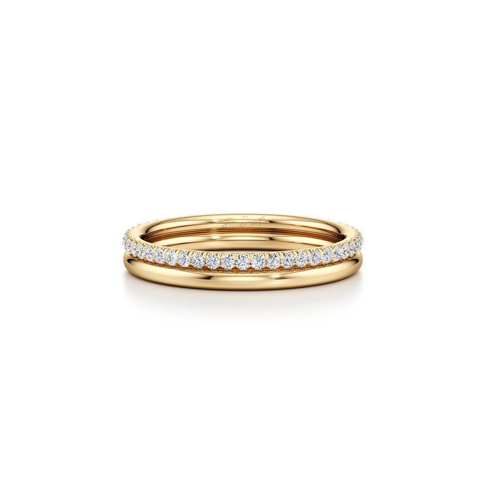 Elle Double Lab Diamond Eternity Band 18k Yellow Gold  Front View