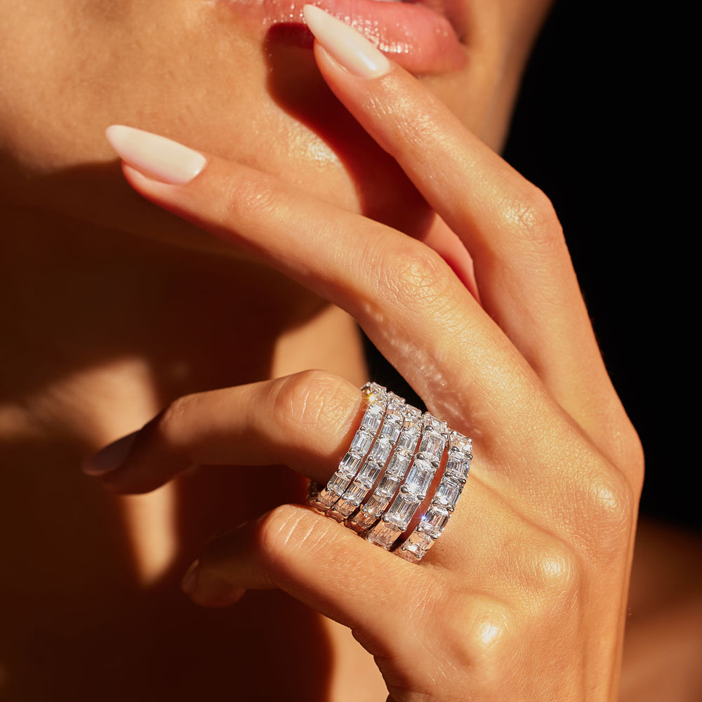 Olivia East-West Emerald Lab Diamond Eternity Band image 21