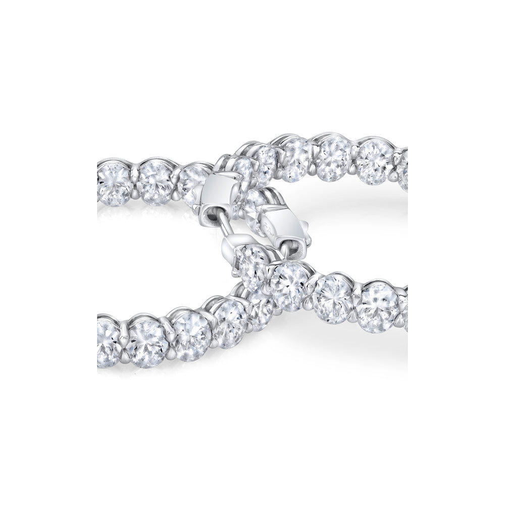 Olivia Lab Diamond Bold Inside Out Hoops Platinum Oval Pair