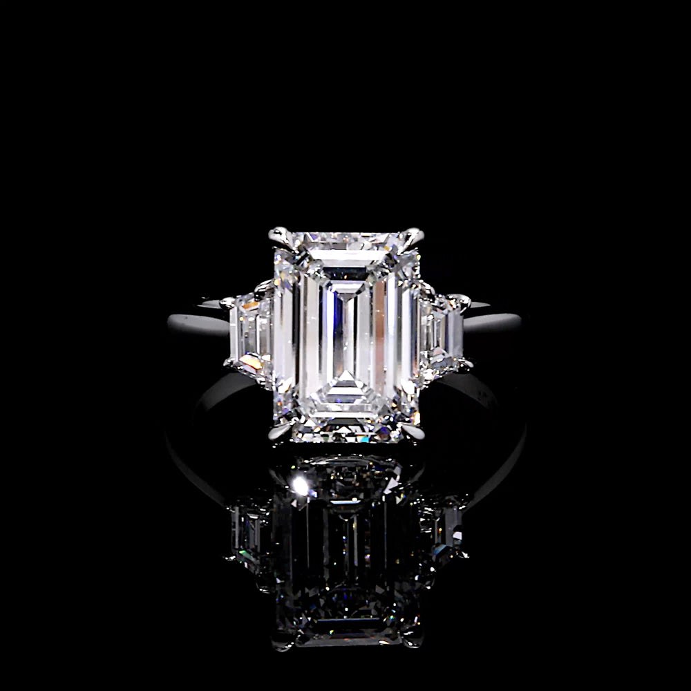 Chelsea Emerald Three Stone Engagement Ring image 1