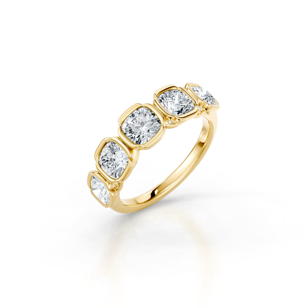 Dorée 5-Stone Lab Diamond Cushion Band image 7