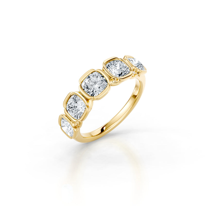 Dorée 5-Stone Lab Diamond Cushion Band image 7