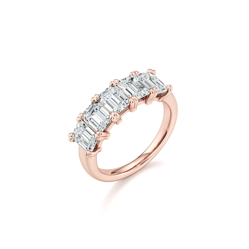 Elle 5-Stone Emerald Lab Diamond Band image 5