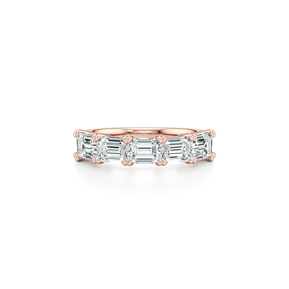 Elle 5-Stone East-West Emerald Lab Diamond Band image 6