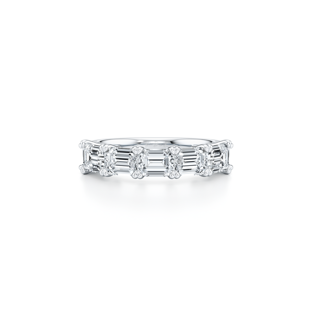 Elle 5-Stone East-West Emerald Lab Diamond Band image 2