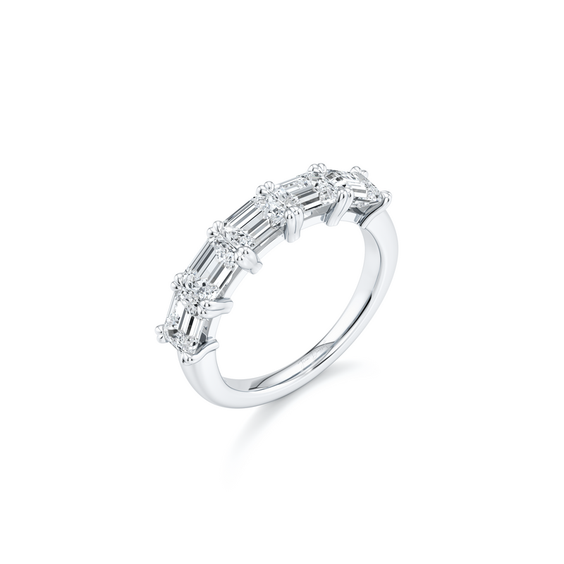 Elle 5-Stone East-West Emerald Lab Diamond Band image 1