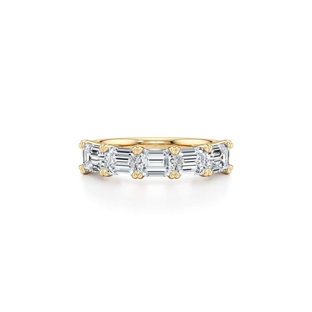 Elle 5-Stone East-West Emerald Lab Diamond Band image 4