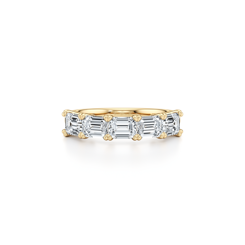 Elle 5-Stone East-West Emerald Lab Diamond Band image 4