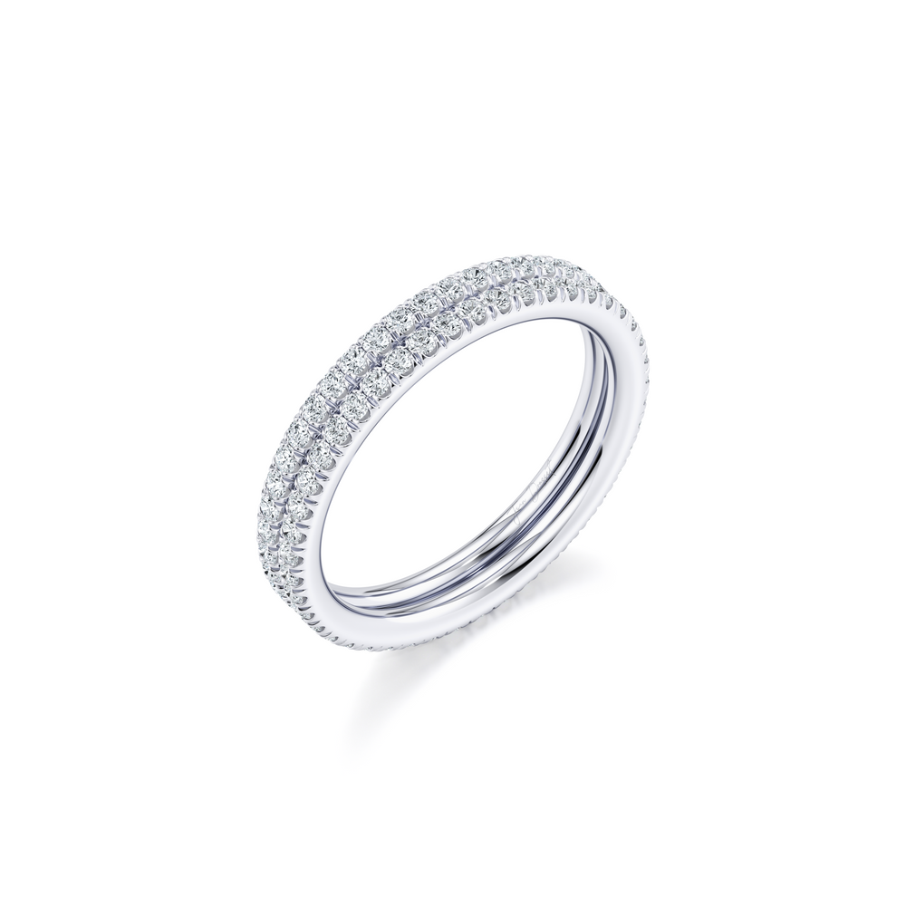 Elle Dual Pavé Lab Diamond Band image 1