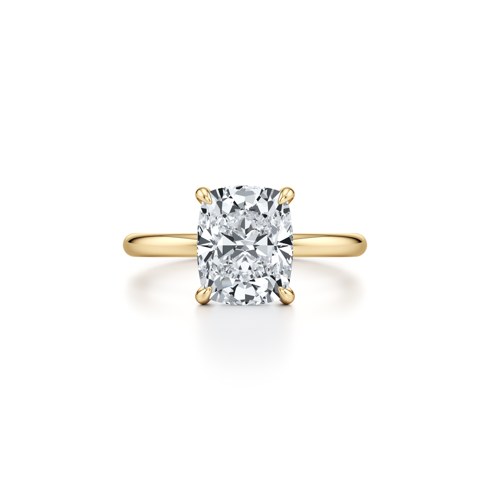 Audrey Cushion Cut Solitaire Lab Diamond Engagement Ring image 1