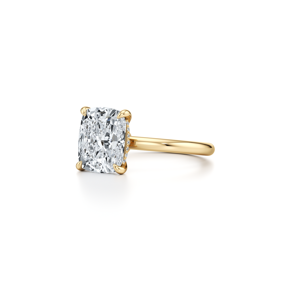 Audrey Cushion Shape Solitaire Lab Diamond Engagement Ring image 2
